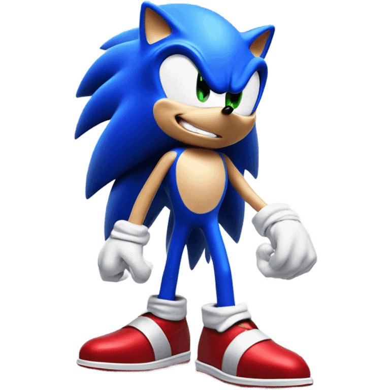 Sonic on a flat emoji