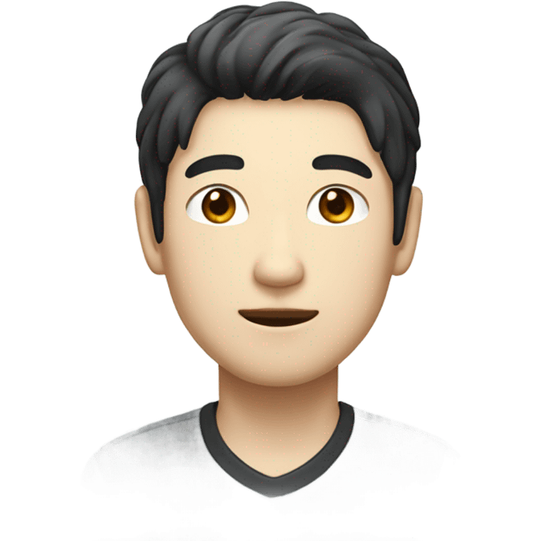 man from japan with white skin and black hair, wear casual shirt  emoji