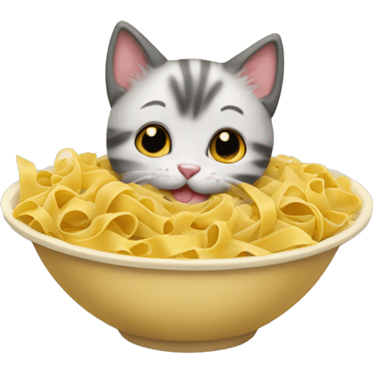 Kitten in pasta in a bowl  emoji