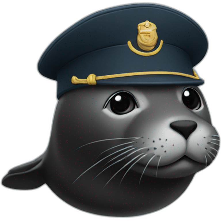 black seal with captain's cap emoji