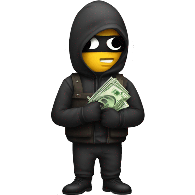 A robber with a money bag emoji