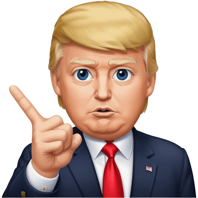 Donald  Trump shows hand  victory hyperrealistic emoji