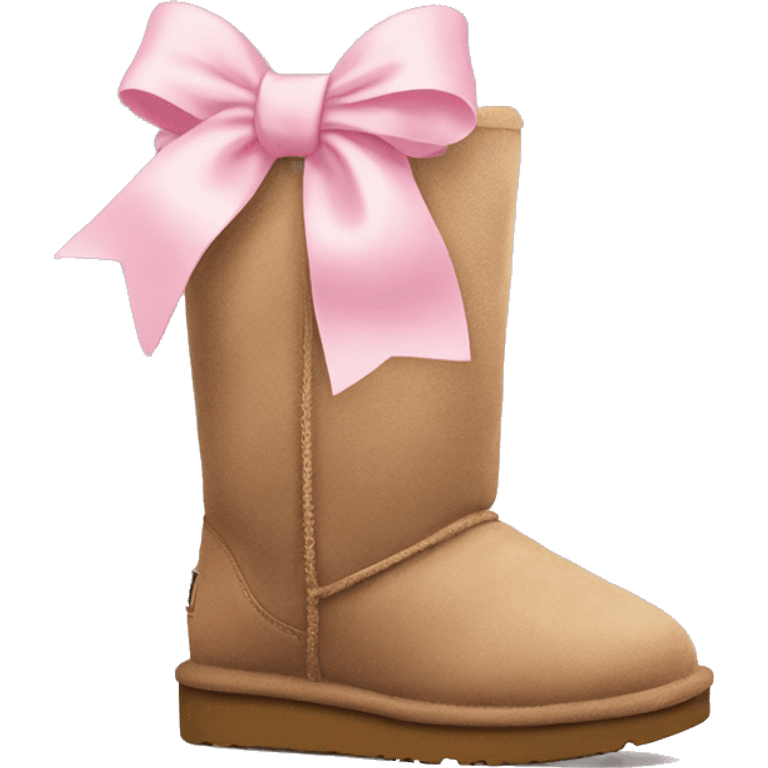 Ugg boots with a baby pink bow  emoji