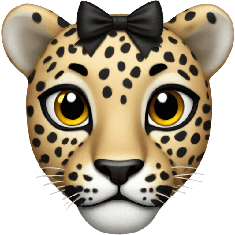 A leopard with black bow emoji