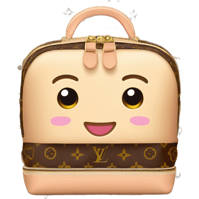 Kawaii Louis Vuitton cosmetic bag  emoji