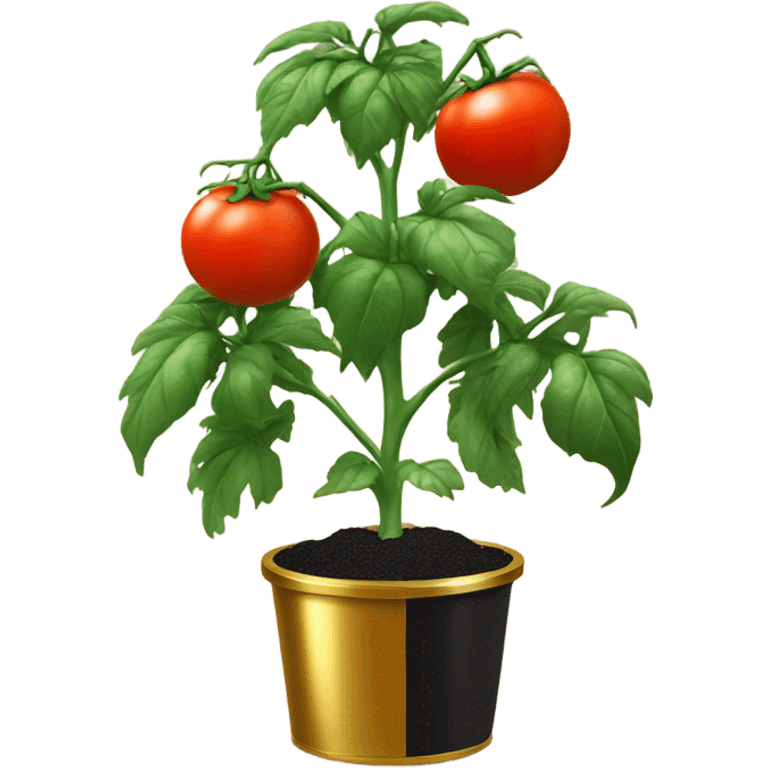 Large Tomato plant with only Black tomatoes on in a gold pot emoji