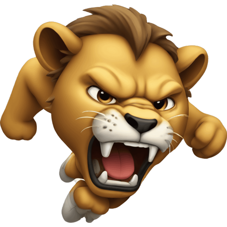 Angry lion play football emoji