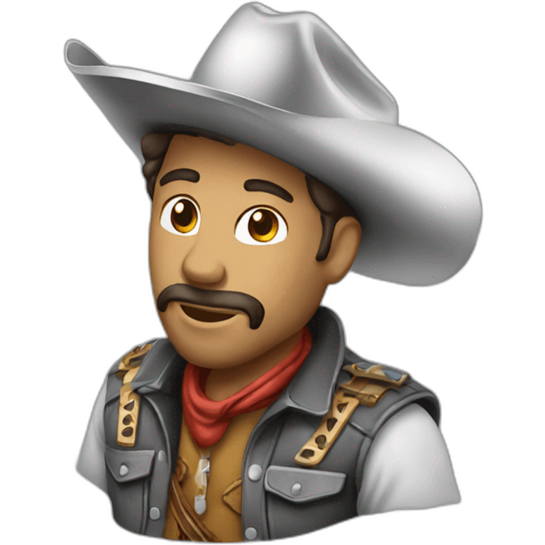 Chromed cowboy emoji