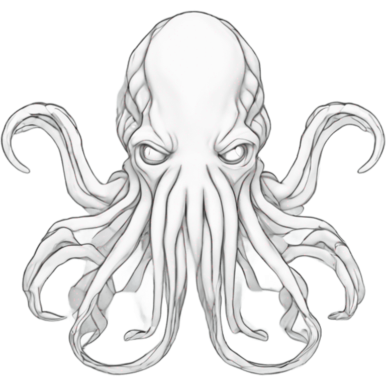 Cthulhu wireframe 3D emoji