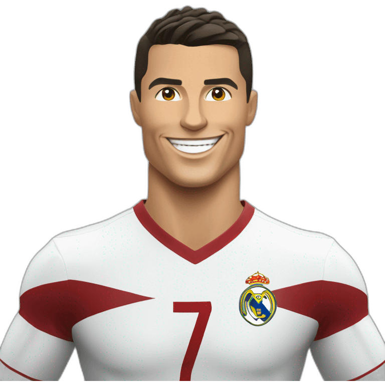 Cristiano Ronaldo smaily face with footbal emoji