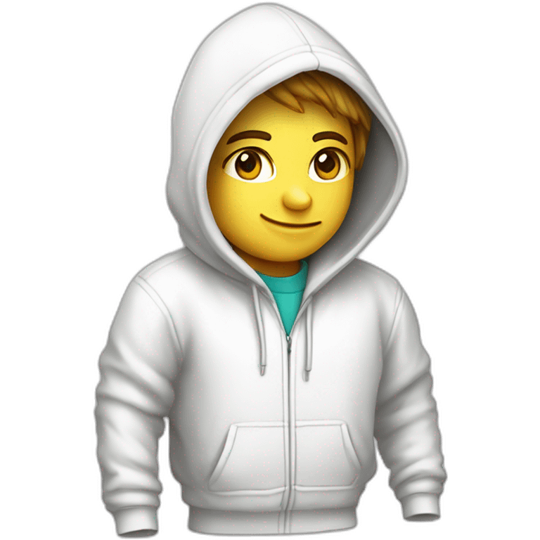 Pixelart developer  white hoodie computer iridescente light emoji