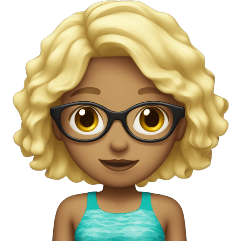 Blonde girl in a swimsuit emoji