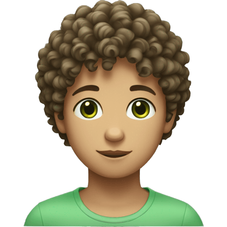 Boy with curly hair and green eyes emoji