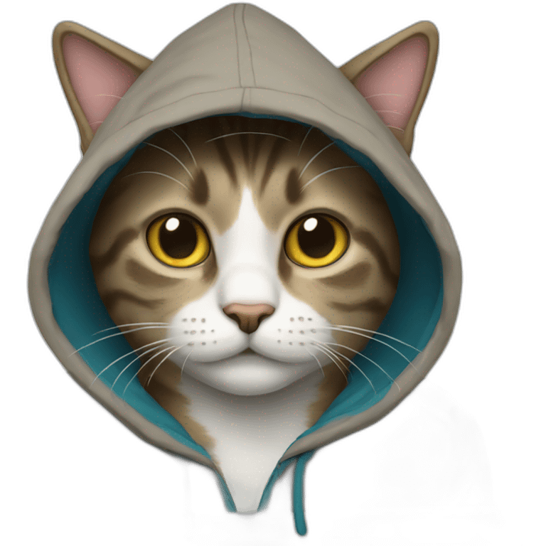 Cat wearing hoodie emoji