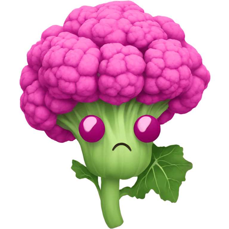 pink cauliflower looking in mirror emoji