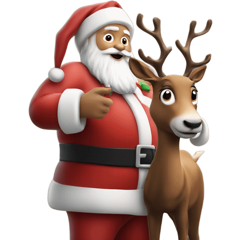 Photo Realistic Santa with rudolf the Reindeer  emoji