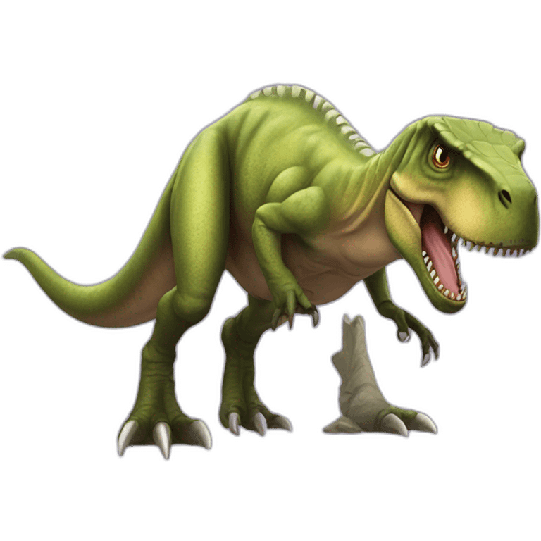 t-rex with an ovni emoji