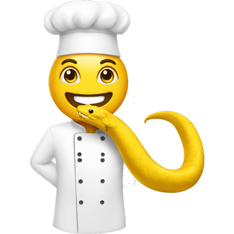 Yellow snake with chef  emoji