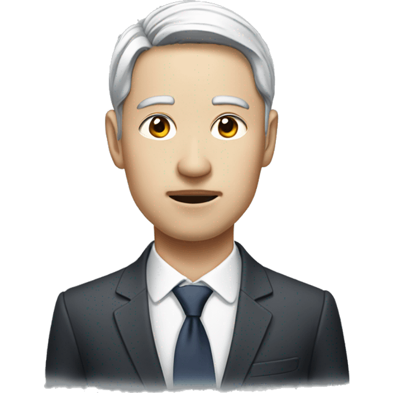  Company CEO, Korean, white skin, torn eyes emoji