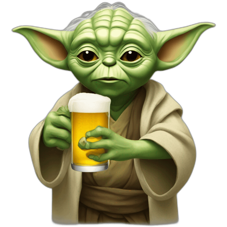 Yoda drinking beer emoji