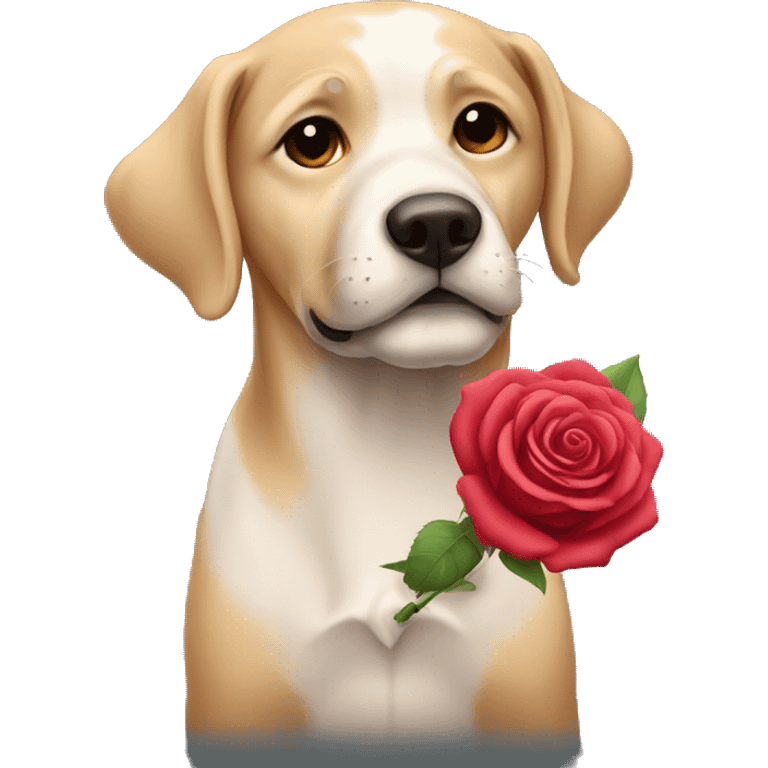 Dog with rose emoji