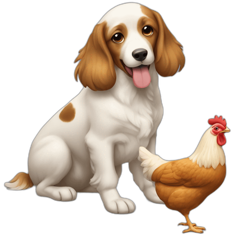 Chien qui mange une poule emoji