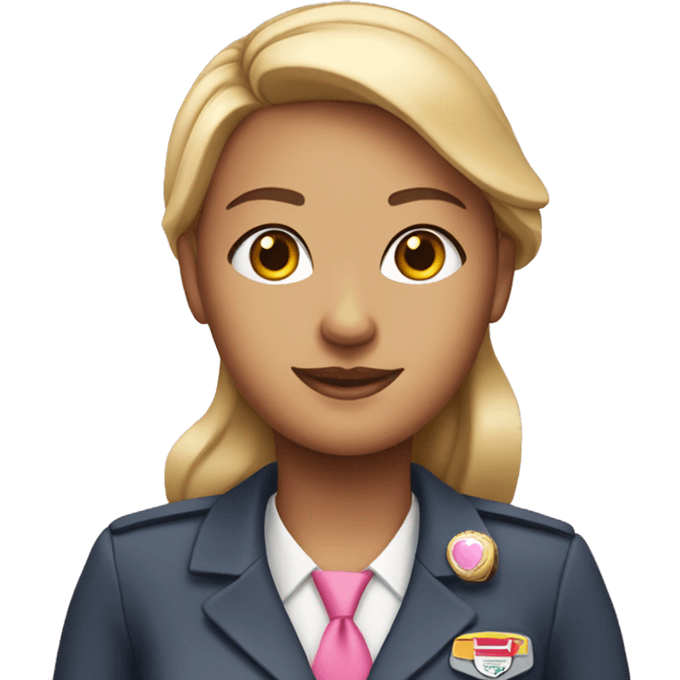 a flight attendant wearing a pink uniform  emoji