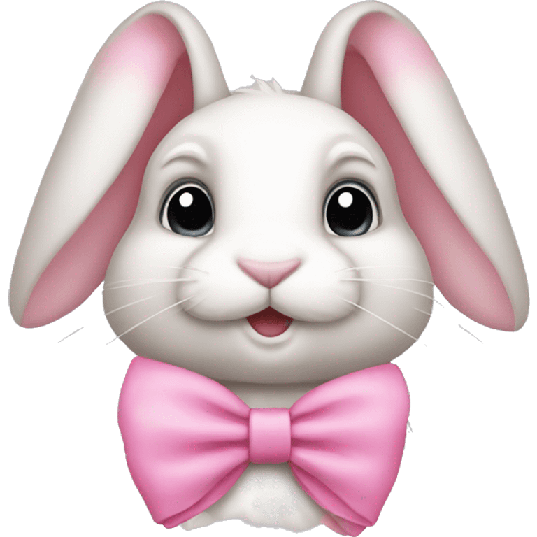 bunny wearing pink bow emoji