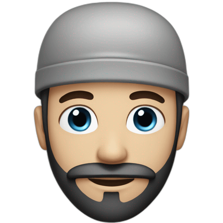 guy with black bonnet and beard blue eyes emoji