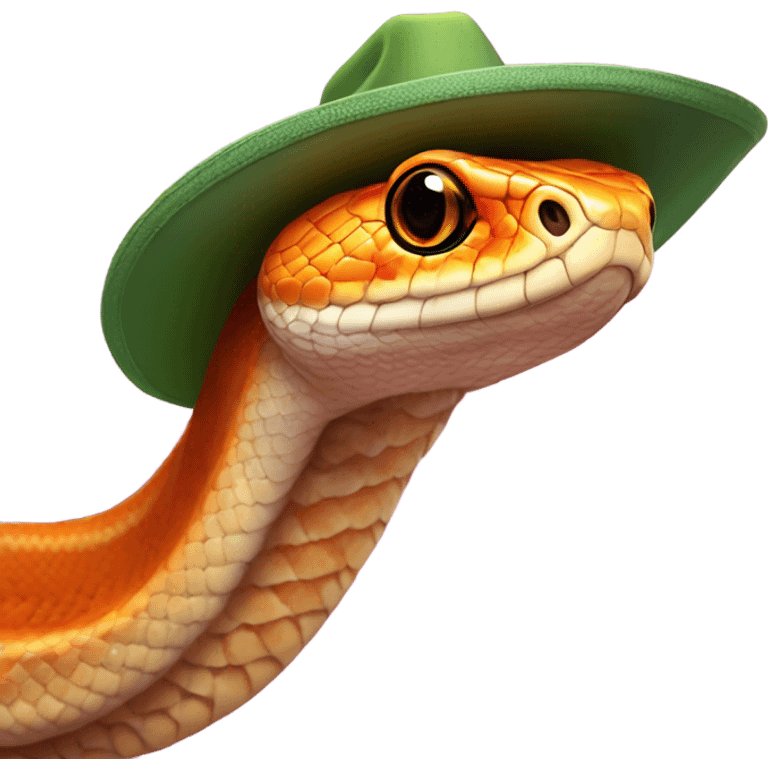 Orange cornsnake with a sombrero emoji