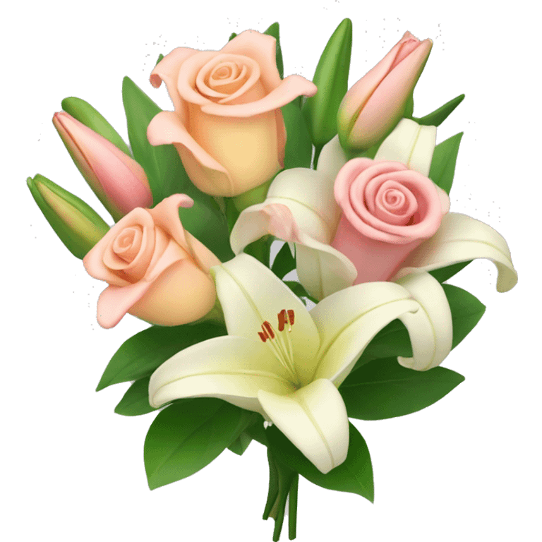 bouquet of lilies and roses emoji