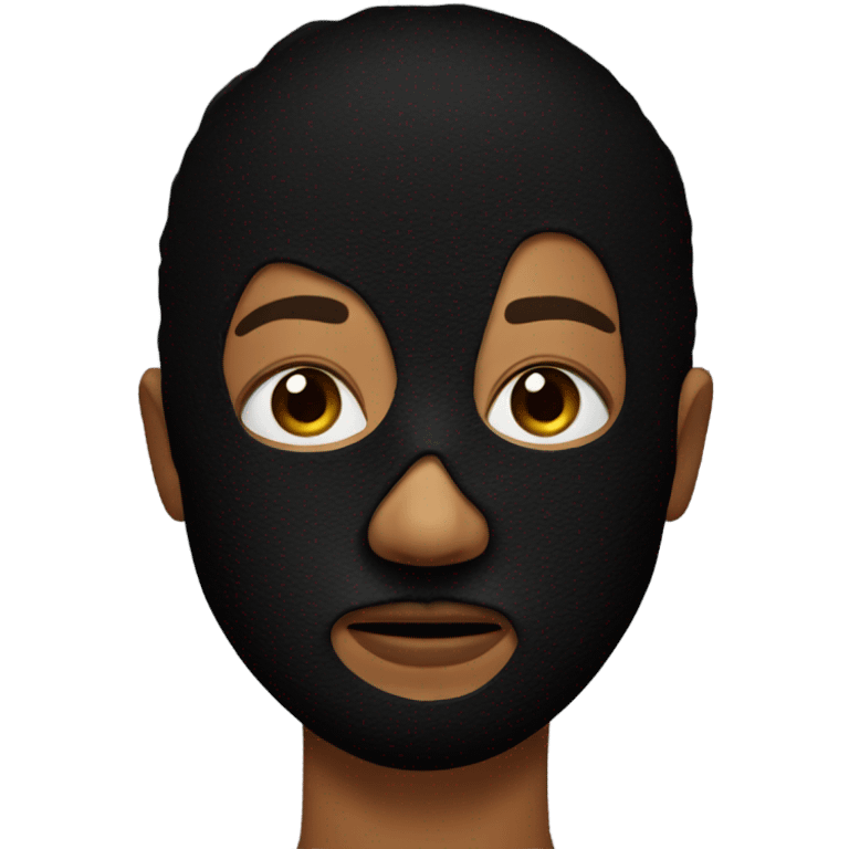 Person with half of face on black mask whit skin  emoji