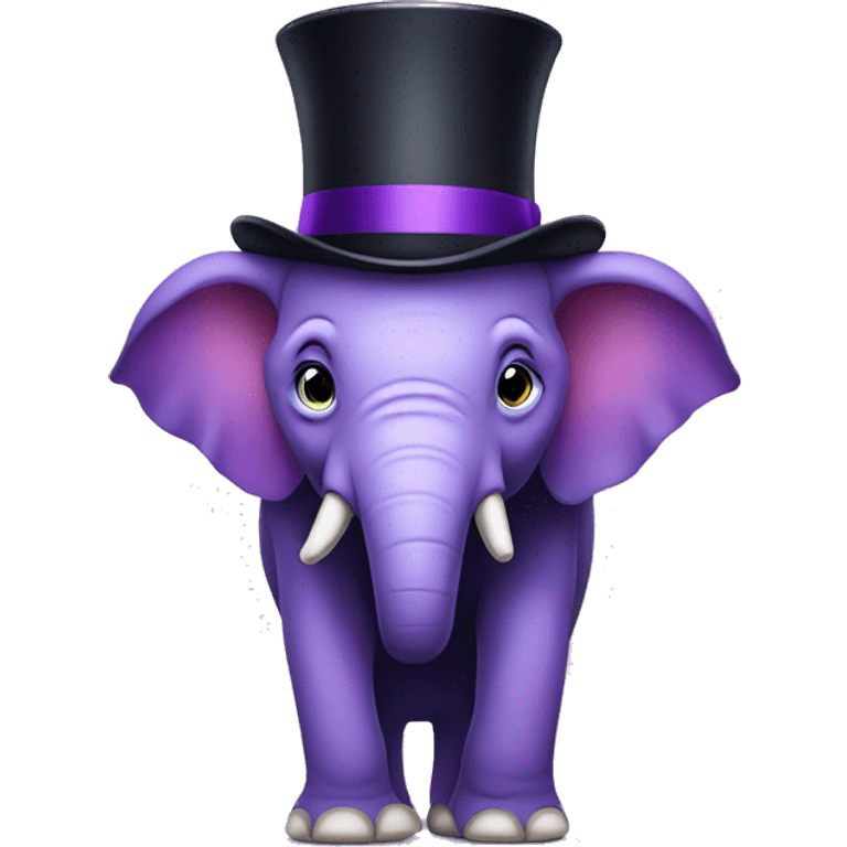 Purple elephant with top hat emoji