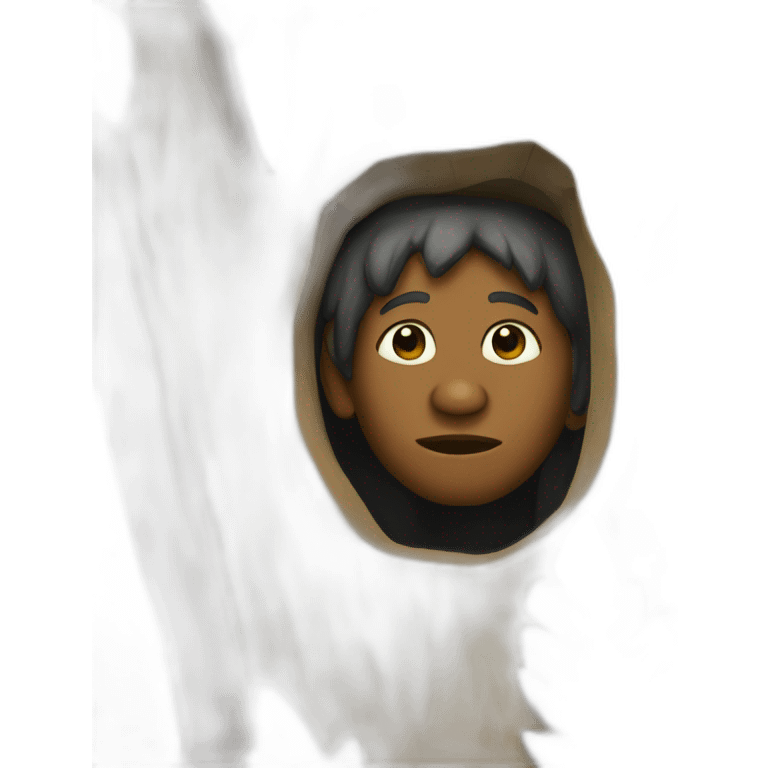 Aborigine hiding in the trees emoji