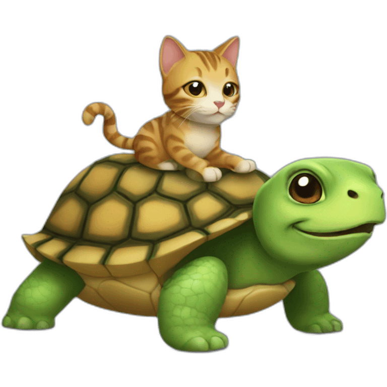 a cat riding a turtle emoji