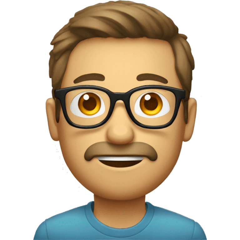 homme avec des lunettes et concentré qui lit un livre emoji