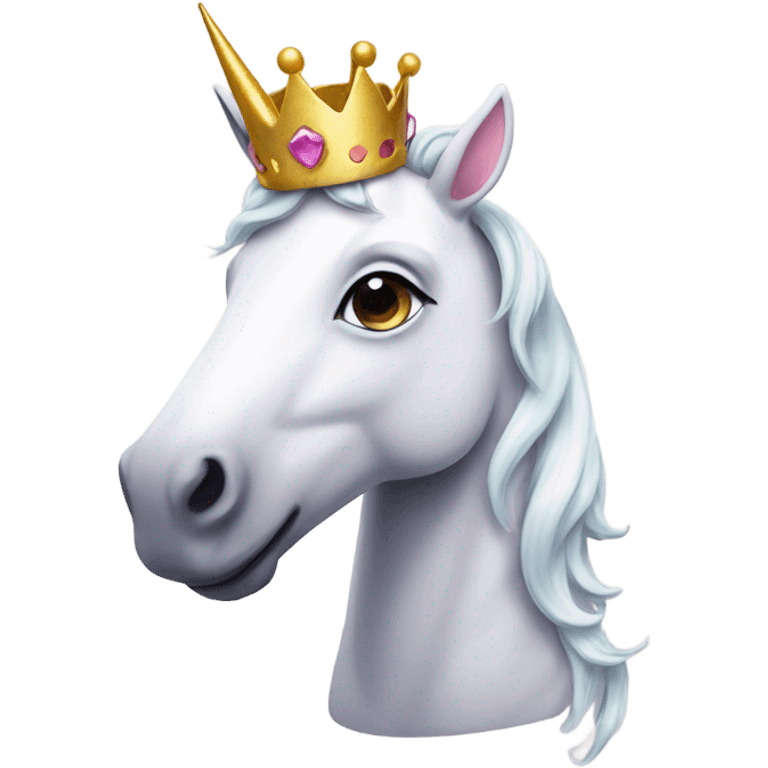 Unicorn with princess crown  emoji