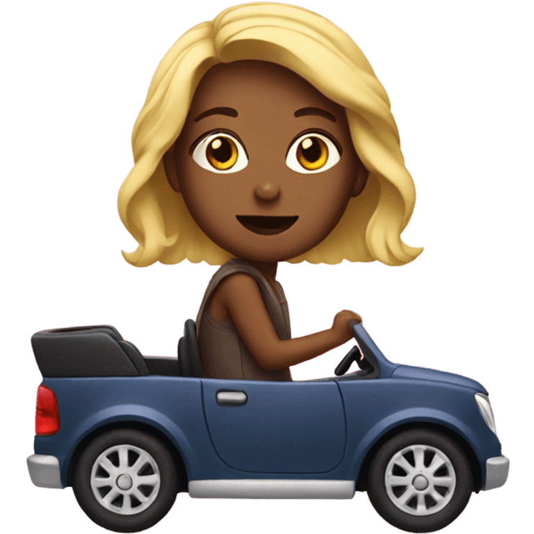 Leah driving a car emoji