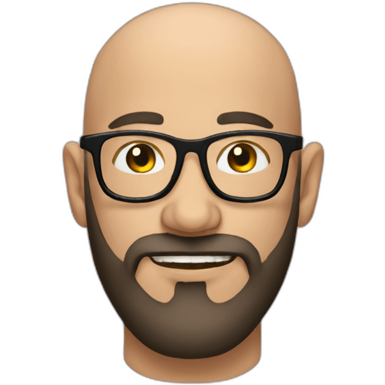 bald beard man with tattoo in glasses emoji