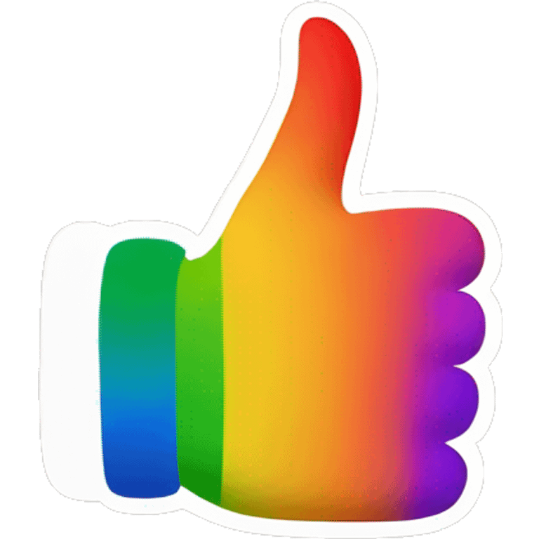 Rainbow color thumbs up emoji