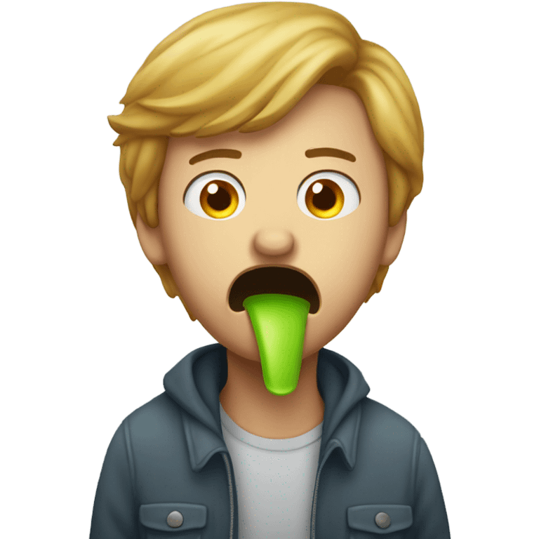 Person vomiting out the nose emoji through their mouth emoji