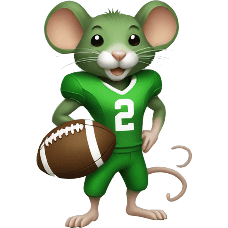 green rat with football ball emoji