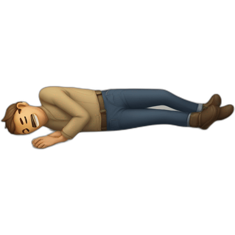 a man laying on the floor emoji