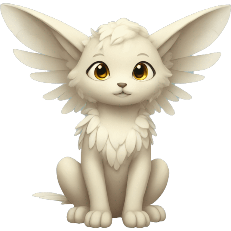 Anthro shy cute kawaii winged animal hybrid full body emoji