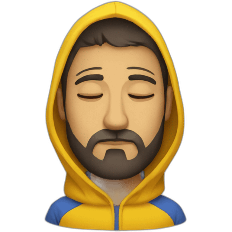 Armenian men  with yellow hoodie sleeping emoji