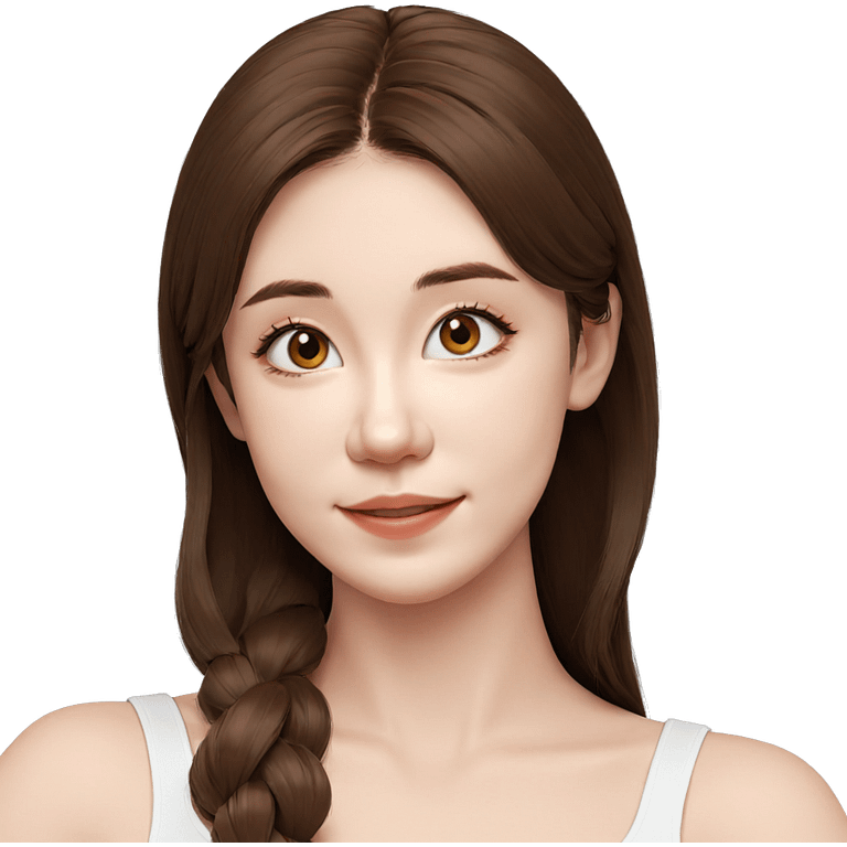 smiling girl with brown hair emoji