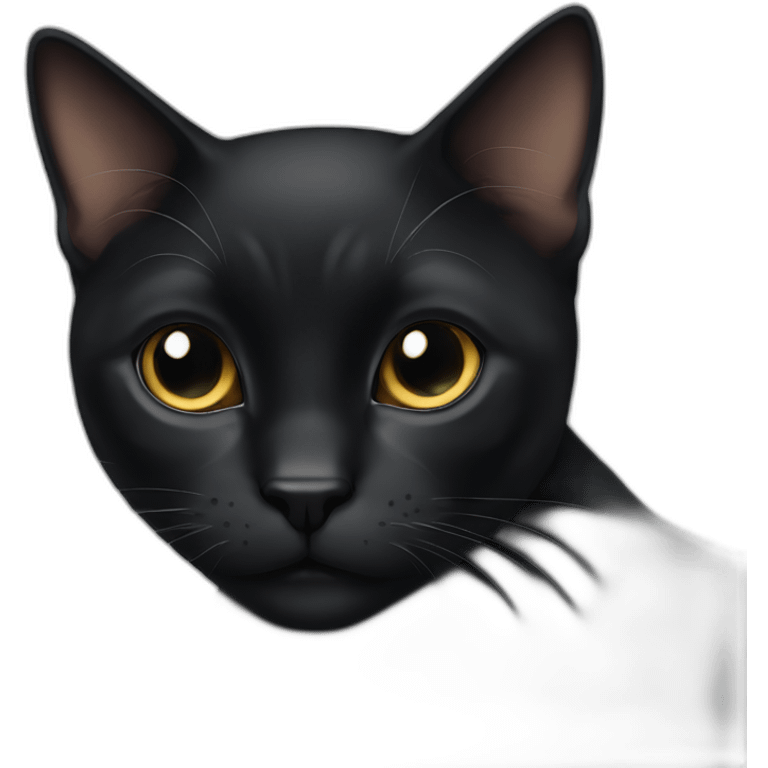 A fully black short haired cat emoji