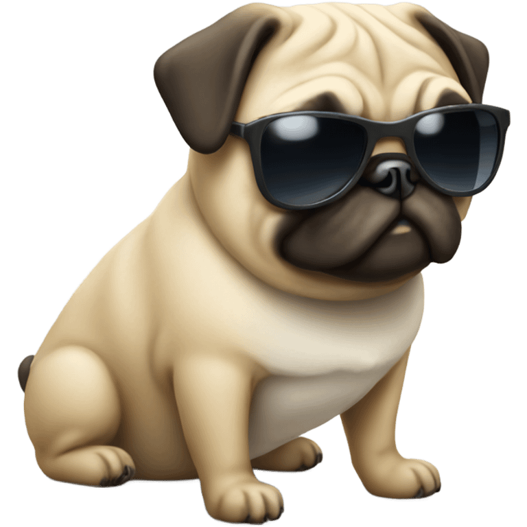 Pug dog wearing sunglasses  emoji