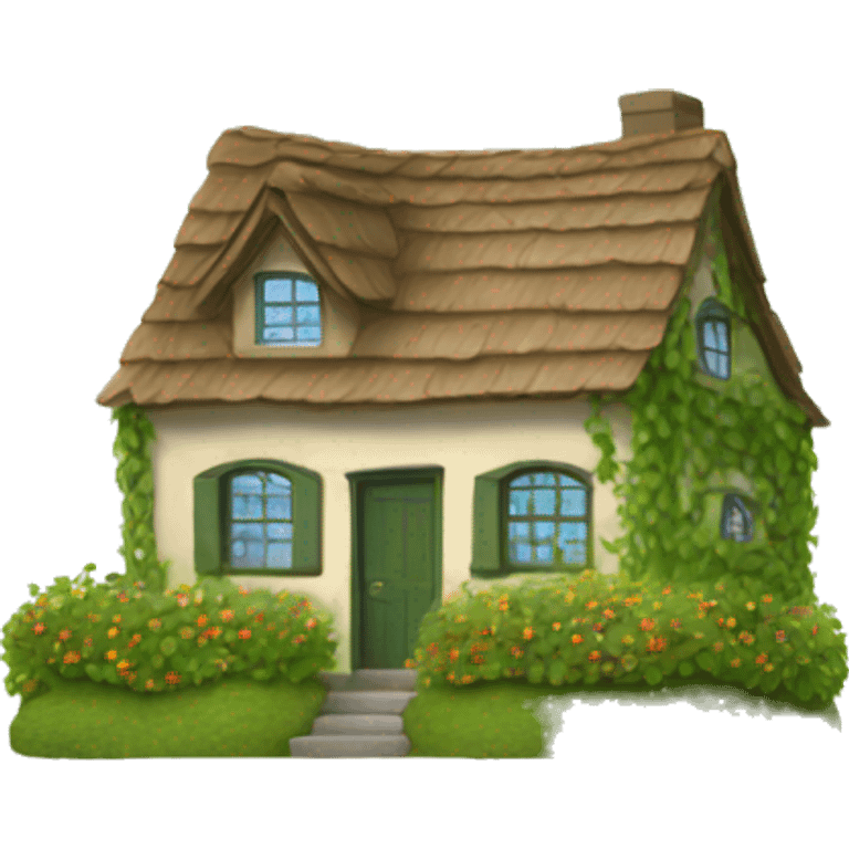 cottage with vines emoji