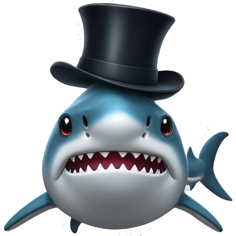 Shark with tophat emoji